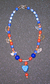 blue red beaded necklace